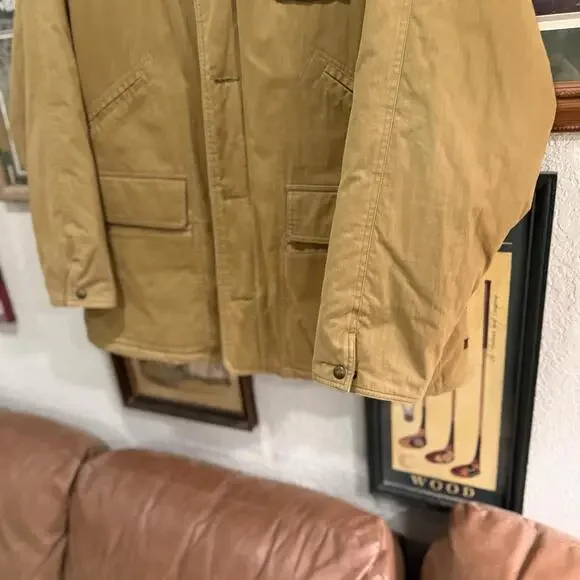 Vintage 90s Woolrich Blanket Plaid‎ Lined Designer Brown Chore Jacket Size XL - Picture 4 of 6